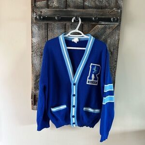 Vintage Blue and White Varsity Cardigan